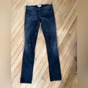 Current‎ Elliott black corduroy with bleach whiskers denim jeans